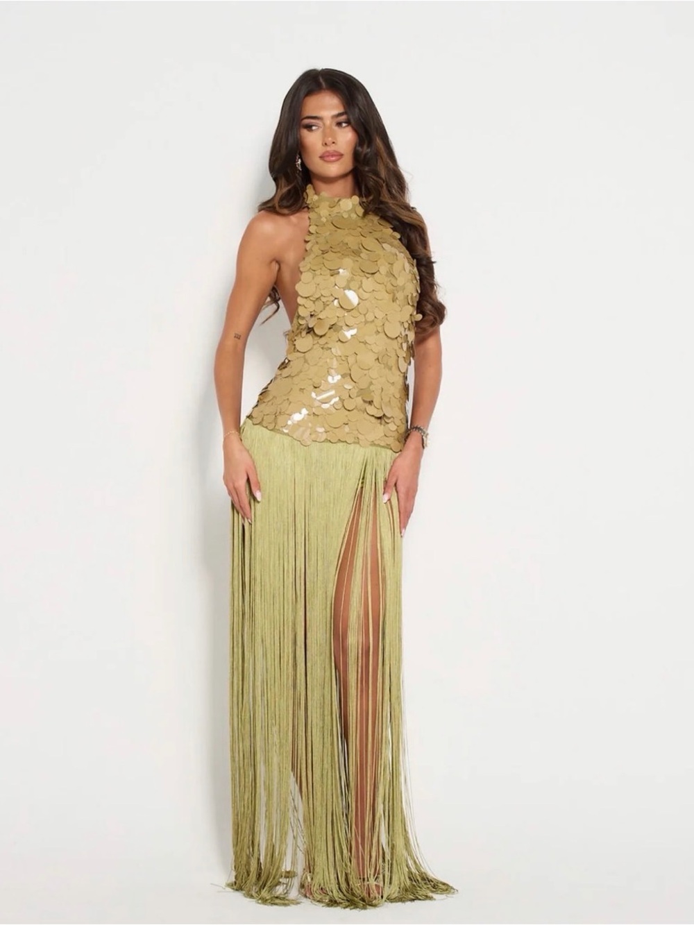 Aphrodite sequin fringe dress